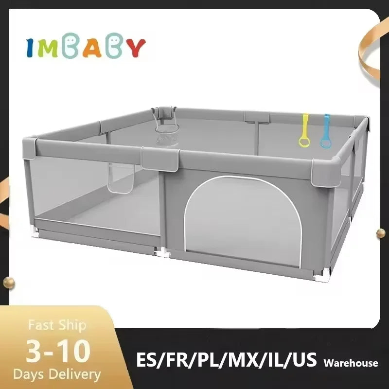 IMBABY Baby Playpens Light Gray Corralito Baby - front view