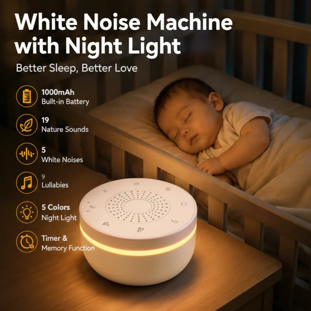 Portable Baby White Noise 1000mAh 30 Soothing Sounds 5 - front view