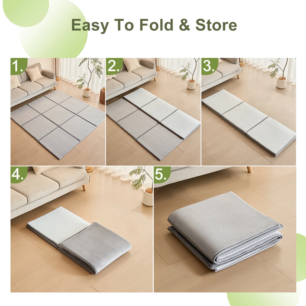 Goyuu Foldable Baby Play Mat for Floor, 50x50 Inch - feature close-up