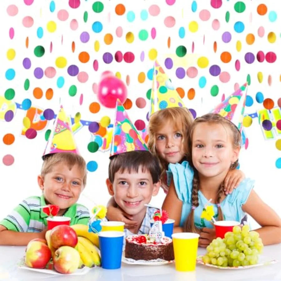 5pcs Colorful Paper Garland Party Decorations Circle - packaging view