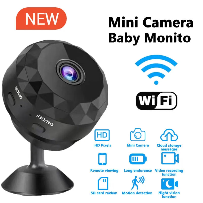 1080P HD Mini WiFi Camera Baby Monitor Indoor Safety - front view