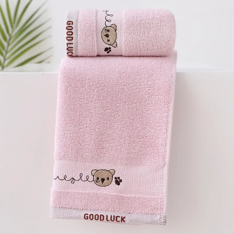 Baby Towels Cotton Bath Towel Face Washcloth Cute - side angle