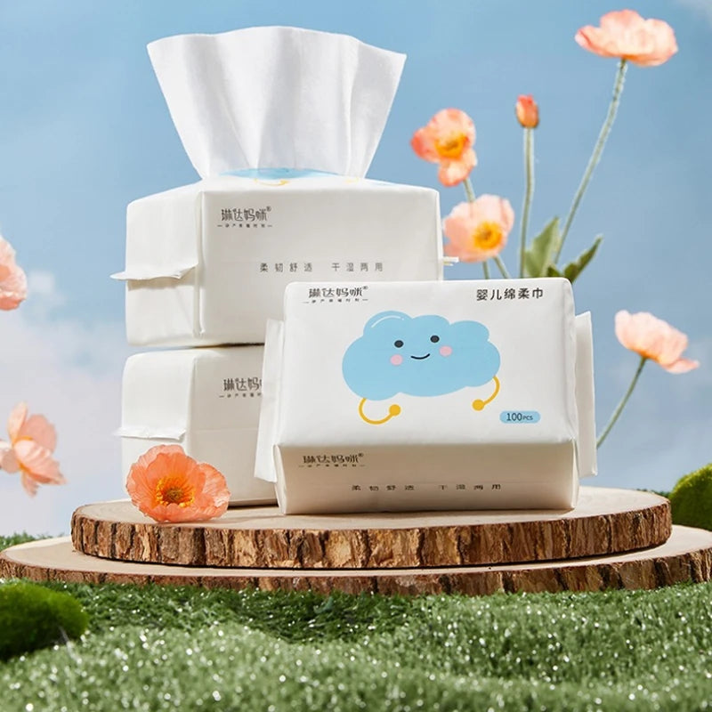Baby Soft Wipes Non-wet Wipes Thickened Soft Baby Hand - front view