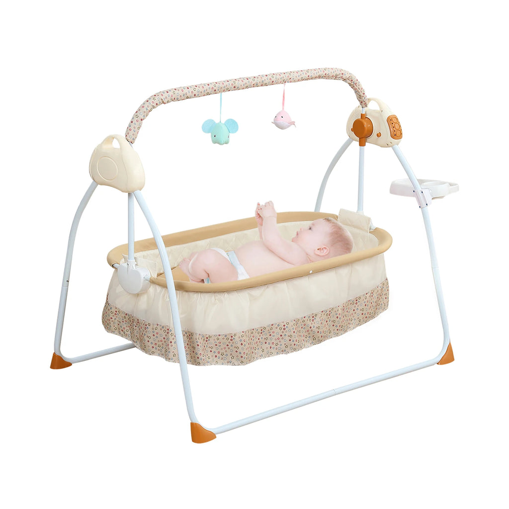 Electric Cradle Foldable Electric Baby Cradle w/ Music Dual Control - material close-up