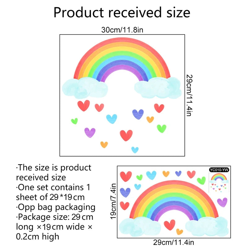 Cartoon Rainbow Luminous Wall Stickers Glow Dark Cloud - front view