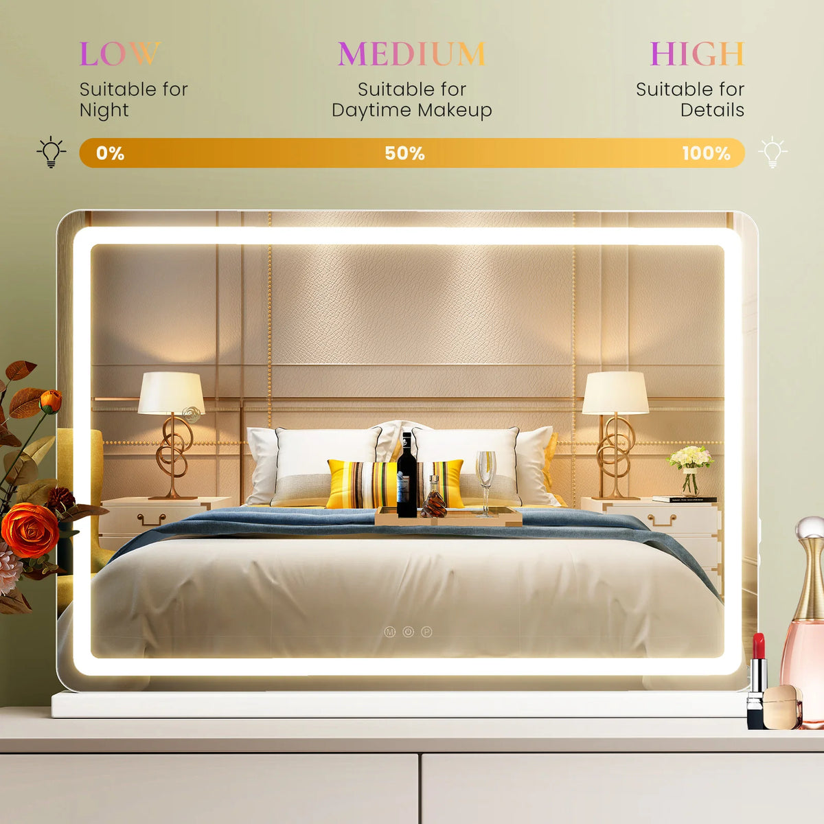 LED Vanity Mirror Lights Aluminum Frame Bathroom Mirror - lifestyle in-use