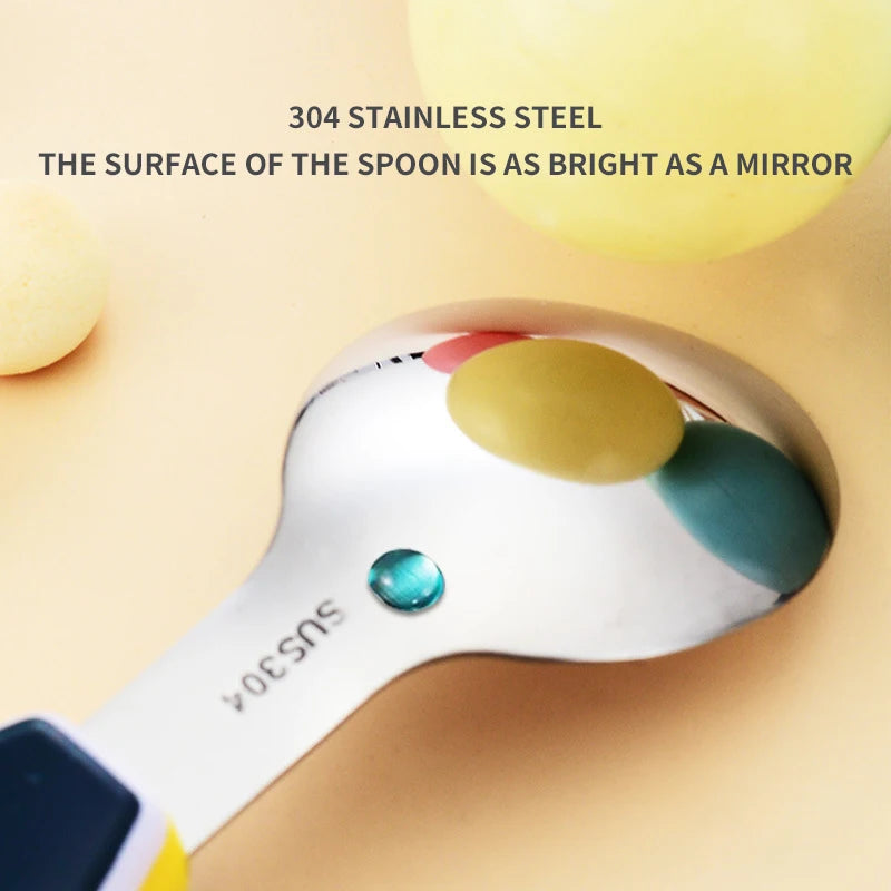 2Pcs Toddler Utensils Cute Toddler Feeding Spoon Fork - packaging view