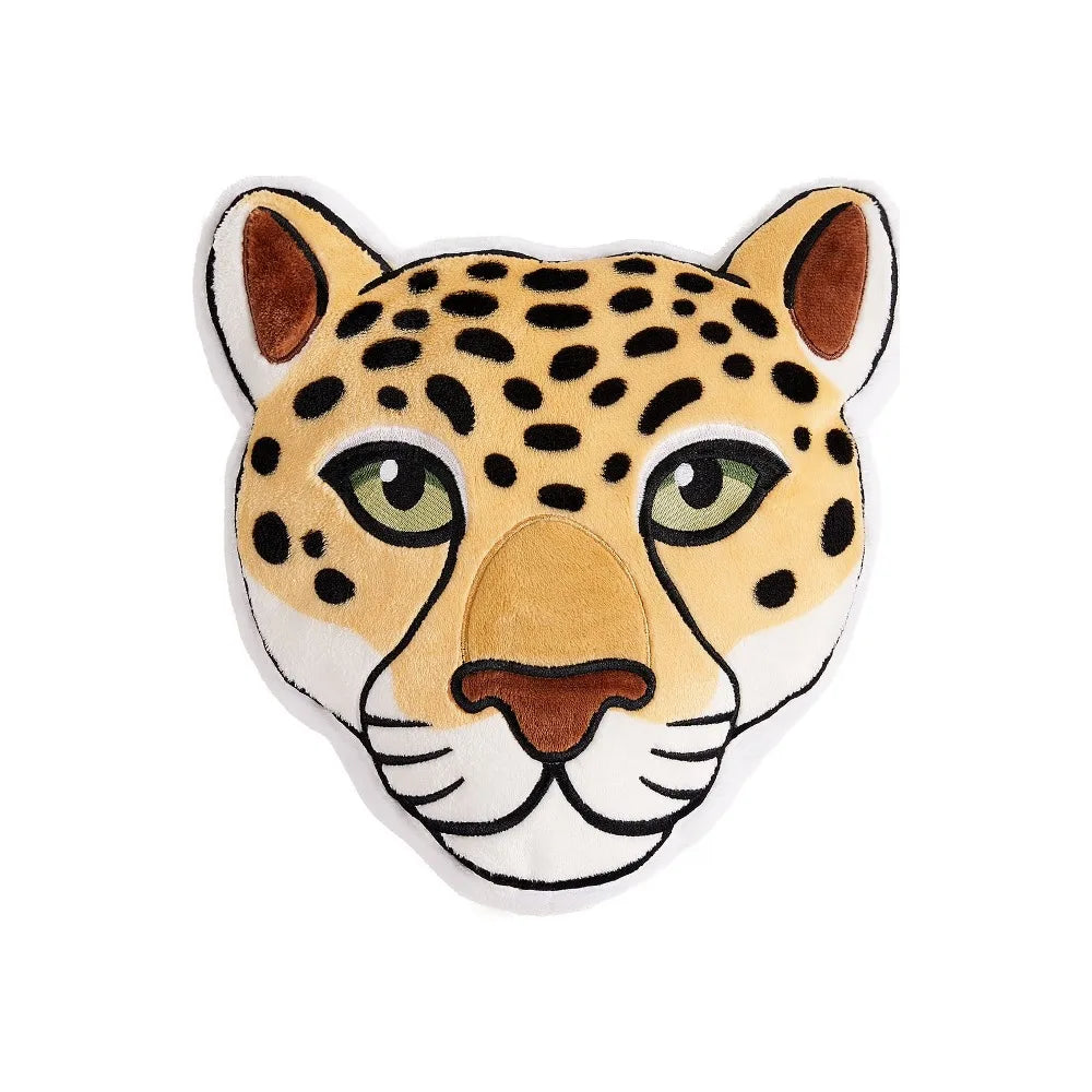 Embroidered Cheetah Decorative Pillow Kids Room 14x14 - feature close-up