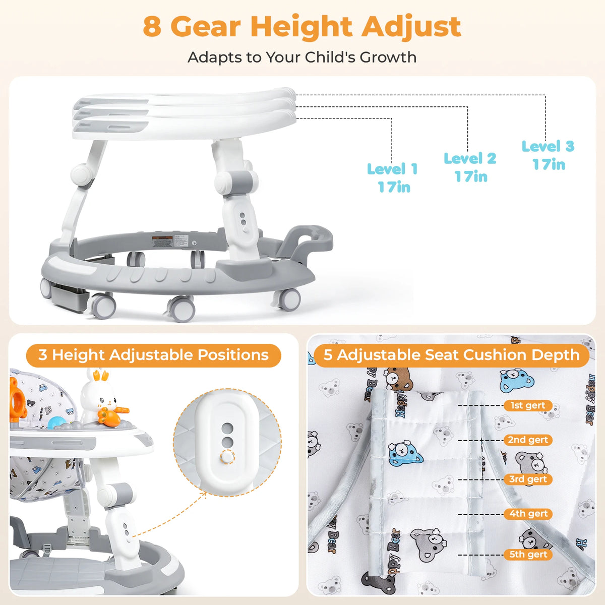 Safety-Enhanced 4-In-1 Grow-With-Me Baby Walker Play - lifestyle in-use