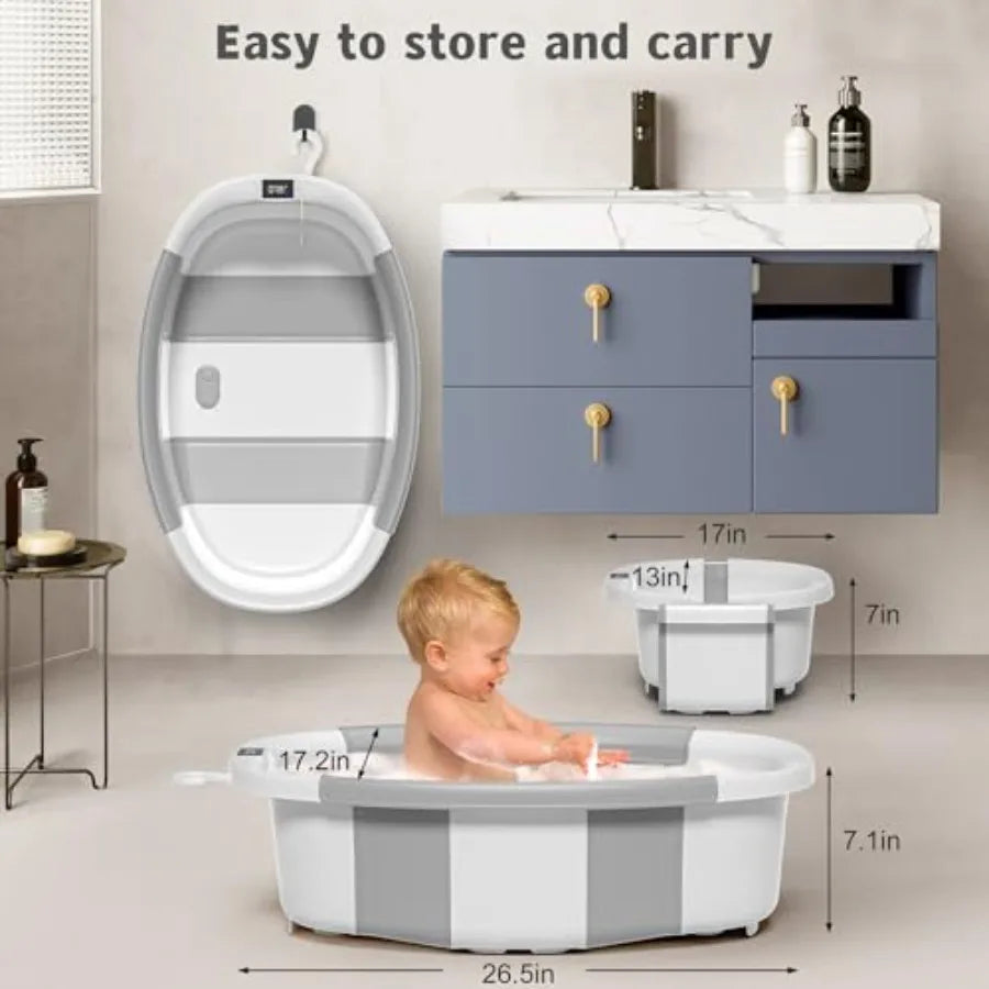 Himold Collapsible Baby Bathtub Newborn Toddler 0-36 - size reference