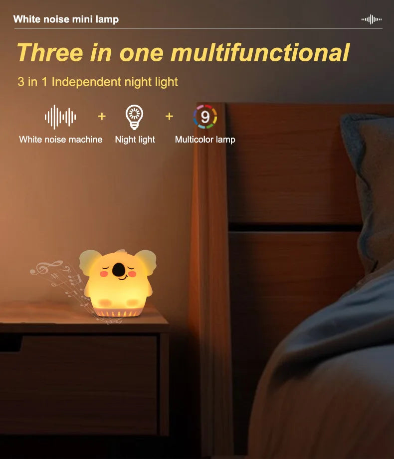 Mini Lamp Baby Soothing White Noise Machine RGB Tap