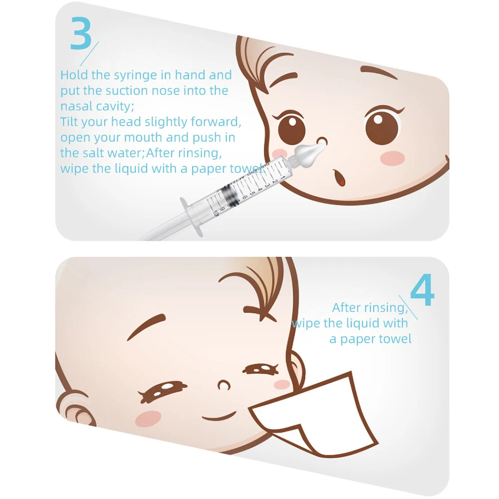 Baby Nose Cleaner 2Pcs Nasal Washer Needle Tube Washer - side angle