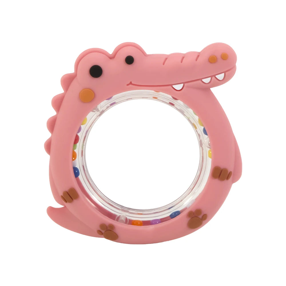 4 Pack Crocodile Baby Teething Rattle Toy BPA Free