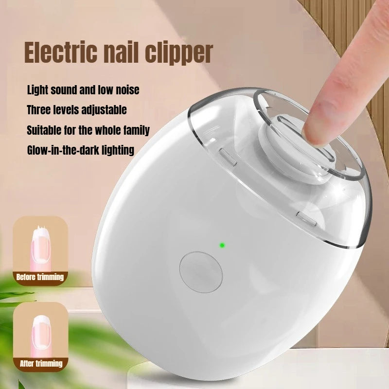 2 1 Electric Nail Clipper Cutter LED Light Automatic - material close-up