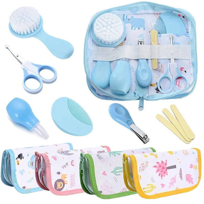 6pcs/set Care Kit with Bag - Portable Travel Set with Bath Brush - front view