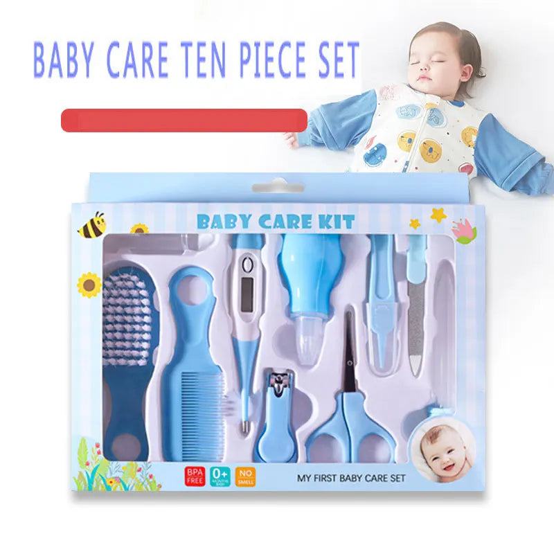 10PCS Set Baby Health Care Kit Kids Nail Hair Health - front view