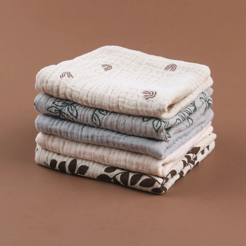 5PCS Soft Absorbent Gauze Cotton Baby Towels Wipe Face
