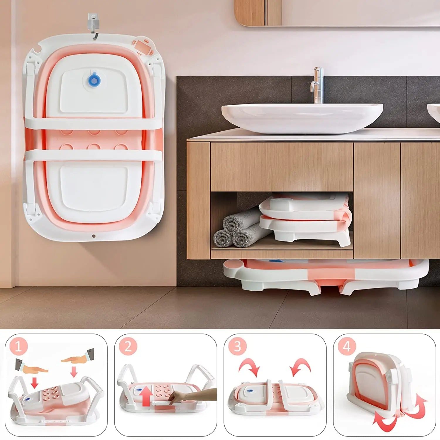 Foldable Baby Bath Tub Bath Cushion Infant Tub - packaging view